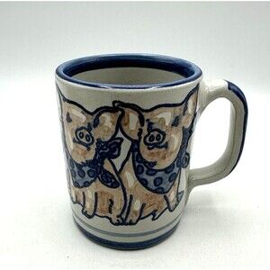 Louisville Stoneware Precious Pigs Mug 12oz Hand Painted UNUSED